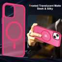 ORETECH Magnetic for iPhone 13 Case, [Compatible with Mag-Safe][2 Pcs Screen Protectors][15 FT Drop Protection], Frosted Translucent Shockproof Protective Phone Case for iPhone 13 Cover, Hot Pink