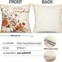 Fall Pillow Covers 18x18 Set of 4, Pumpkin Sunflower Decorative Holiday Autumn Harvest Throw Pillow Case for Soft Living Room Bedroom Decor (Style 01)