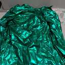 Kepblom Shiny Metallic Unitard Turtleneck Long Sleeve Footless Zentai Suit Catsuit Dancewear (Green, S)
