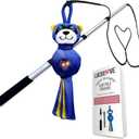 Flirt Pole for Dogs Heavy Duty - Multi-Sensory Tough Chase Toy for Medium & Large Breeds Extra Strong 35" Dog Teaser Wand for Backyard Play, Training and Interactive Fun (Raccoon)