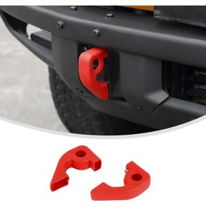 Linskip for Modular Steel Bumper Tow Hook Covers Fit for 2021-2026 Ford Bronco Accessories, Tow Hook Rubber Sleeve Protectors for Bronco Raptor Accessories(Red)