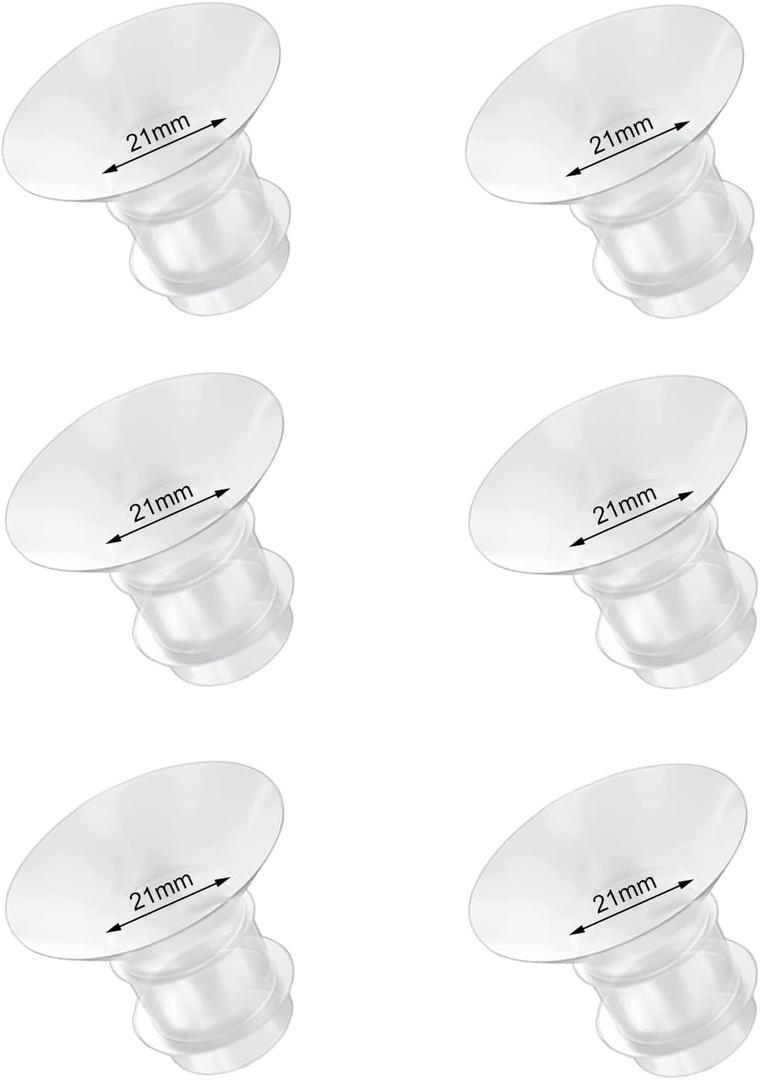 Flange Inserts 21mm 6PCS Compatible with Momcozy/ Medela/ eufy/ Spectra/ Medela/ TSRETE/ Lansinoh Wearable Breast Pump, for the Most 24mm Shield/ Flange Pump, Reduce 24mm Tunnel Down to Correct Size