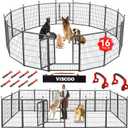VISCOO Dog Playpen Outdoor, 16 Panels 40" High Metal Dog Fence with Gate, Pet Fence for Large/Small Dogs, Portable Dog Fence for RV Camping, Yard