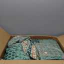 LEAONME Quilt Set King Size 3 Piece Bedspread Lightweight Microfiber Floral Paisley Olive Green, 98x106 Inch