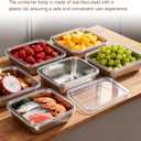 10Pcs Stainless Steel Food Storage Container with Lid(580 ml), Refrigerator Storage Box for Food, Travel and Work Lunch Box, Fresh- Keeping Container for Meal Prep, 5.31 x 4.13 x 2.28 inches