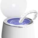 Sonic Pro Dental Cleaning Pod, 43kHz Ultrasonic Retainer Cleaner Machine for Dentures, Mouth Guards, Braces, Toothbrush Heads, Jewelry & All Dental Appliances, FSA/HSA Eligible (Pearl White)