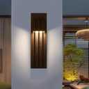 Hyunbae Outdoor Wall Sconce, 17.7inch Modern Black Exterior Lights Fixture, 3000K Waterproof Outdoor Porch Lights for House, Patio, Garage 10%-100% Dimmable LED Wall Mount Lighting for Exterior
