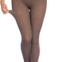 CHRLEISURE Women's Fleece Lined Tights - Fake Sheer Warm Pantyhose Thick Winter Leggings (Medium-Large, Pantyhose Translucent Light Brown, 300g)