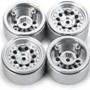 MORLORDY 4PCS RC Aluminum Alloy 1.0" Beadlock Wheel Rims for 1/24 RC Crawler Car SCX24 Wheels Upgrades Deadbolt AXI90081 AXI00001 AXI00002 Accessories Metal Wheel Hub Set (Silver)