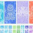 Thin Turkish Beach Towel Lightweight Quick Dry Absorbent Cotton Bathroom Bath Pool Swim Towels Extra Large Oversized Sand Free Beach Accessories Essentials Cloud Gifts for Adult (X-Large(79 x 36 inches,200 x 90 cm), 4 Pack Pink Whale Blue Dolphin)