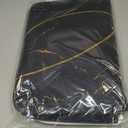 Black Gold Shower Curtain Sets with Rugs, Mid Century Modern Bathroom Decor
