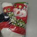 Christmas Tree Topper Snowman,Unique Holiday Xmas Decorations Funny Home Decor,Also Be Used As Curtain Tie and Hugger Wine Bottle,Red White Green