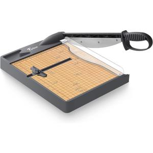 Firbon 12-Inch Wood Base Guillotine Paper Cutter, Heavy Duty 30-Sheet Capacity Precision Paper Trimmer for Cardstock, Photos, A4 Paper, Office & Classroom