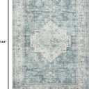 LIVEBOX Washable Area Rug 9x12 Rugs for Living Room Bedroom, Non-Slip Boho Indoor Carpet for Dining Room Office, Low-Pile Farmhouse Soft Carpets for Kids Nursery Room Playroom, Blue