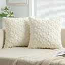 EMEMA Spring Summer Decorative Throw Pillow Covers 20x20 Inch Set of 2 Soft Plush Faux Couch Pillow Covers Sun Flower Pillowcase Cushion Case Holiday for Home Decor Sofa Bed Living Room Cream White