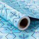 RUSPEPA Hanukkah Wrapping Paper, Jumbo Roll Paper with Metallic Foil Shine - Blue Menorah and Star of David Design for Holiday Gift Wrap - 24 Inches x 100 Feet