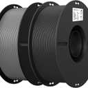 Creality 3D Printer Filament, PLA Filament 1.75mm Bundle for 3D Printing, Ender PLA Filament 3D Printers, No-Tangling, Strong Bonding & Overhang Performance, Accuracy +/- 0.02mm (Black & Grey 2 Pack)