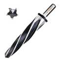 DKIBBITH 1-1/8" Bridge Construction Reamer Drill Bit, M2 HSS Taper Chucking Reamer for Steel Alloy Metal Wood Plastic, 1/2" Non-Slip Shank, 5-Spiral Flutes Car Reamer, to Align or Enlarge Holes, 28mm