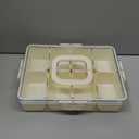TCHZA Snackle Box Container, Dishwasher Safety - Divided Serving Tray with Lid and Handle, Charcuterie Board for Portable Snack Platters - Clear Organizer for Fruits Snacks,Perfect for Road Travel