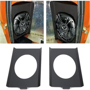 ECOTRIC Behind Seat Speaker Brackets Compatible with 1973-1987 Chevy/GMC C10 Single Crew Cab Pickup for 6x9 Speakers Rear Corner Square Body Mounting Replacement Audio Stereo Upgrade Black Steel 2pcs