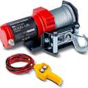 RUGCEL WINCH 2000lb, for ATV, with Steel Cable, ATV Winch with Wired Manual Remote Control Switch, with Mounting Plate, with Roller Fairlead&Hook