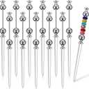 Outus 12 Pieces Beaded Metal Letter Opener Envelope Knife Beadable Letter Opener Stainless Steel Slitter for Gift Office Home DIY Supplies(Silver)