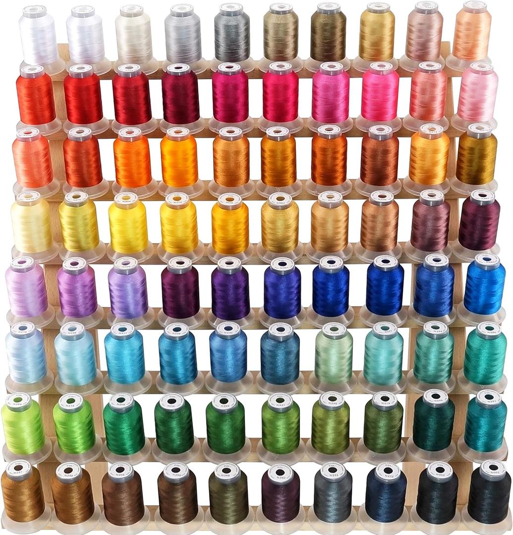 New brothread 80 Spools Polyester Embroidery Machine Thread Kit 500M (550Y) Each Spool - Colors Compatible with Janome and Robison-Anton Colors