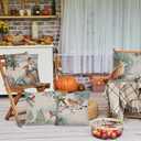 Rustic Farmhouse Winter Animal Bird Fox Rabbit Decorative Throw Pillow Covers Set of 4, Christmas Deer Gifts, Christmas Tree Snowflake Pillow Cases 18 x 18 Inch Kids Room Bed Sofa Decor