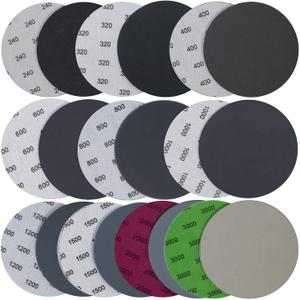 30PCS 5 inch No Hole #240-#3000 Wet Dry Sanding Discs 240 320 400 600 800 1000 1200 1500 2000 3000 Grit Sandpaper Compatible for Random Orbital Sanders (#240-#3000 10Kind Grit Each 3PCS)