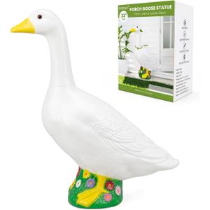 23 Inch Large Wearable Outfits Porch Goose Statue Figurine, Waterproof Outdoor Sculpture for Front Porch, Patio, Lawn & Garden Decoration, Unique Holiday Birthday Gift for Women