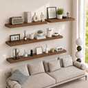 RICHER HOUSE 12 Inch Deep Floating Shelves, 36 Inch Long Wall Shelf, Walnut