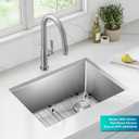 Kraus KHU111-25 Standart PRO 16 Gauge Undermount Single Bowl Stainless Steel Kitchen Sink, 25 Inch