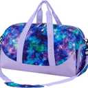 Choco Mocha Kids Duffle Bag Girls - Galaxy Weekender Overnight Bags for Girl Ages 9-12, Purple