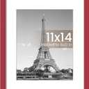 Upsimples 11x14 Picture Frame, Display Pictures 8x10 with Mat or 11 x 14 Without, Wall Hanging Photo Frames, Red, 1 Pack
