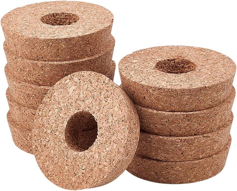 OLYCRAFT 10Pcs Cork Lids for Glass Planter 3.1-3.3 Inch Plant Corks with Center Hole Cork Stoppers for Hydroponic Plant Hydroponic Vase Lids Cork Replacement for Hydroponics Growing Vases