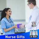 Xray Radiology Badge Reel and Buddy, Skeleton Skull Retractable ID Holder and Badge Buddy w/X-Ray Parameter Conversion Charts, Work Accessories Gifts for Radiology Tech Student