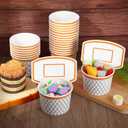 24 Pieces Basketball Hoop Snack Cups, Basketball Party Decorations, Disposable Snack Cups and Bowls for Ball-Themed Parties to Hold Snacks and Treats