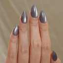 Frinail Gray Cat Eye Press on Nails Short, Soft Gel Fake Nails, Reusable & Stylish Acrylic False Nails, Stick on Nails for Women Girls Gift, Glue on Nails Kit 30 Pcs