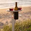 Amyhill Portable Folding Wine Table Picnic Beach Wine Table Outdoor Wooden Bottle Stand for 2 Glasses Handmade Rack Gift for Outdoor Camping Beach Barbecuing Picnic Essentials, 16.14 x 9.84 x 9.84 inches