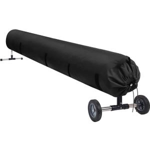Pool Solar Reel Cover with Adjustable Strap, 420D Waterproof Heavy Duty Solar Blanket Protective Cover for Above Ground and Inground Swimming Pool (Black, 20 Ft)