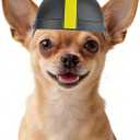 NamsanDog Motorcycle Helmet, Hard Helmet for Dogs Breeds, Football Games Dog Hat with Ear Holes, (Black/Yellow-S)