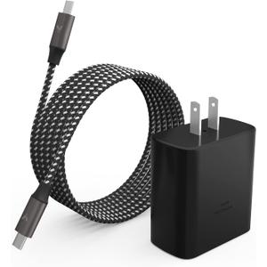 S24 S23 S22 Ultra Charger, 45W USB-C Super Fast Charger Type C PPS/PD Wall Charging Block for Samsung Galaxy S25/S24/S23/S22 Ultra/S22 Plus/S20 Ultra/Note 20/Note 10+, Galaxy Tab(10ft Cable, Black)