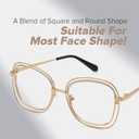 Zeelool Square Metal Frame Glasses for Women Eyeglasses with Clear Lens Anti Eyestrain & UV from Computer/TV/Phone ZJGM923220 (Gold)