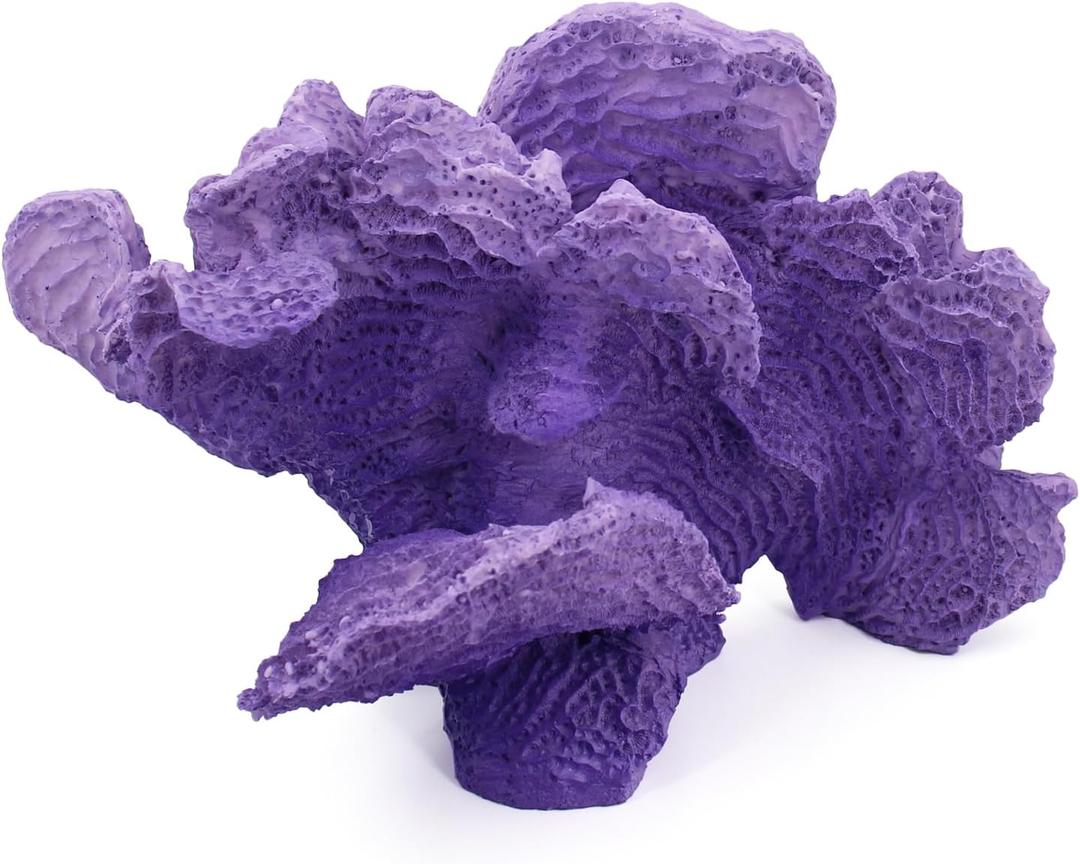 Artificial Sea Coral Statue, Coral Sculpture Resin Nautical Decor, Coastal Decorations for Home, Beach Themed Party Wedding Room Kitchen Table Shelf (Gradient Purple), 4.4 inches x 8.7 inches x 5.8 inches