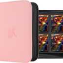 336 Card Binder, 4-Pocket Zipper Binder for Trading Cards, Side Loading Water-Resistant Album for MTG, TCG & Sports Cards (Pink)