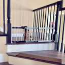 White Metal Dog Gate for Small Dogs - 13.3" Short Freestanding Puppy Gate with Retractable Sliding Rail, No Installation, Indoor/Outdoor Use, Foldable & Portable Pet Barrier