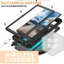 Samsung Galaxy S22 5G 2022 Rugged case with Screen Protector Kickstand Camera Slide Cover for Samsung S22 Metal Military Sturdy Armour Shockproof Cover for Man Outdoor (S22, Black)