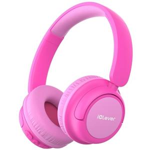 iClever BTH22 Kids Bluetooth Headphones, 60H Play Time, 74/85 dBA Safe Volume, Bluetooth 5.4, USB C, Over Ear Kids Headphones Wireless with Mic AUX Cord for iPad/Tablet/Travel, Blossom Pink