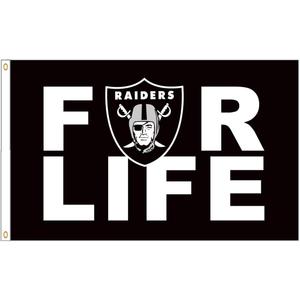 Raiders Flag 3x5ft Sports Fan Raiders Life Banner Polyester Flag For Garage Room Man Cave