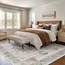 Rugland 8x10 Area Rugs for Living Room, Vintage Washable Area Rug, Taupe